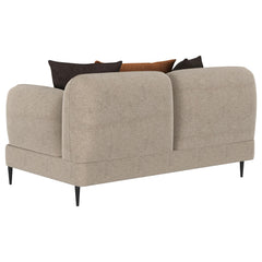 Jade Latte Chenille Upholstered Sculpted Track Arm Loveseat - Ornate Home