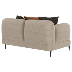 Jade Latte Chenille Upholstered Sculpted Track Arm Loveseat - Ornate Home