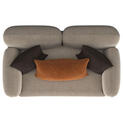 Jade Latte Chenille Upholstered Sculpted Track Arm Loveseat - Ornate Home