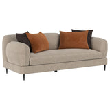 Jade Latte Chenille Upholstered Sculpted Track Arm Sofa - Ornate Home