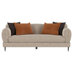 Jade Latte Chenille Upholstered Sculpted Track Arm Sofa - Ornate Home