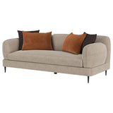 Jade Latte Chenille Upholstered Sculpted Track Arm Sofa - Ornate Home