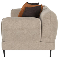 Jade Latte Chenille Upholstered Sculpted Track Arm Sofa - Ornate Home