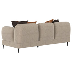 Jade Latte Chenille Upholstered Sculpted Track Arm Sofa - Ornate Home