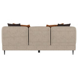 Jade Latte Chenille Upholstered Sculpted Track Arm Sofa - Ornate Home