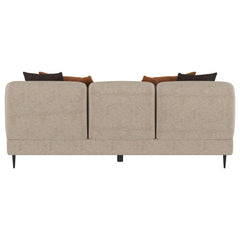 Jade Latte Chenille Upholstered Sculpted Track Arm Sofa - Ornate Home