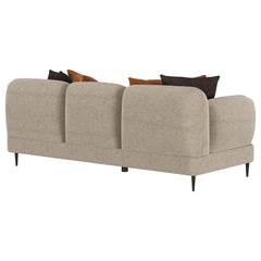 Jade Latte Chenille Upholstered Sculpted Track Arm Sofa - Ornate Home