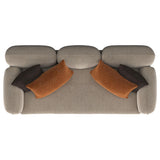 Jade Latte Chenille Upholstered Sculpted Track Arm Sofa - Ornate Home
