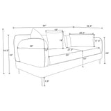 Jade Latte Chenille Upholstered Sculpted Track Arm Sofa - Ornate Home