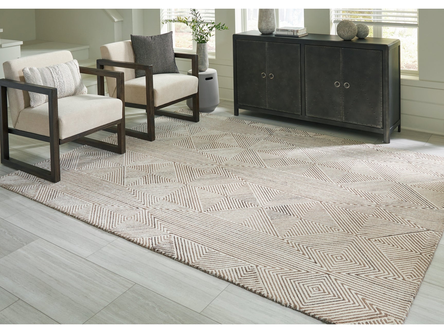 Jadott Beige/Brown Large Rug - Ornate Home