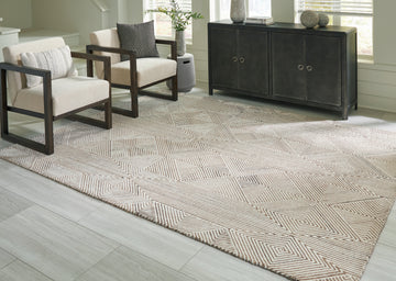 Jadott Beige/Brown Large Rug - Ornate Home