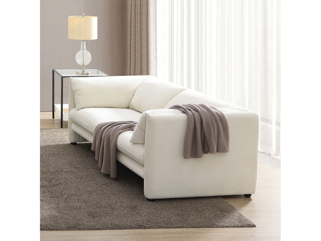 Jaeda Beige Linen Loveseat - Ornate Home