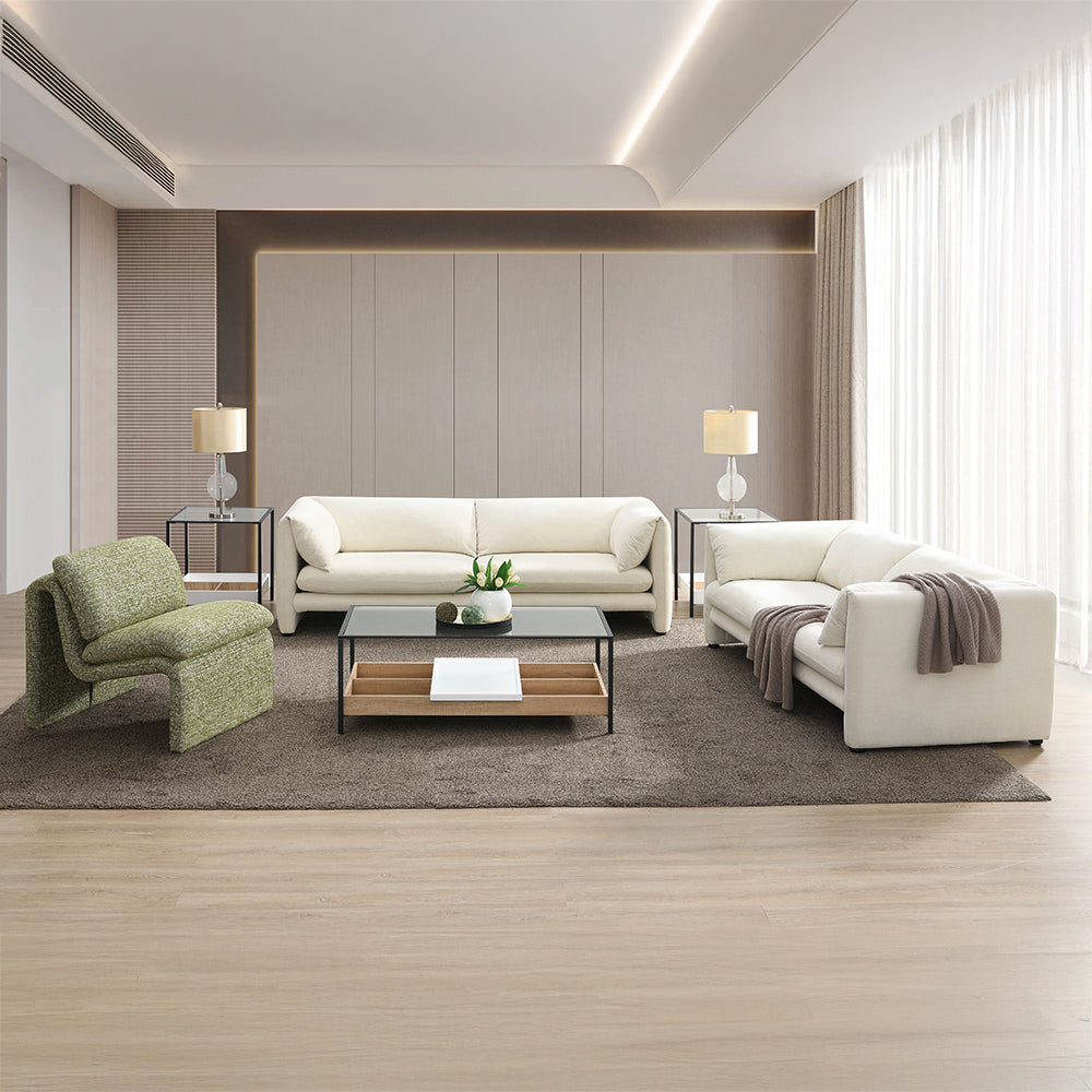 Jaeda Beige Linen Sofa - Ornate Home