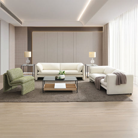 Jaeda Beige Linen Sofa - Ornate Home