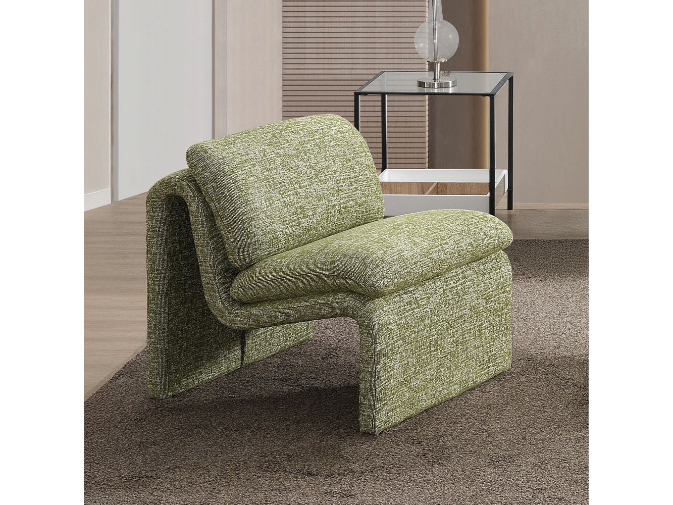 Jaeda Green Boucle Accent Chair - Ornate Home