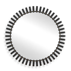 Jael Black Round Iron Bands Mirror - Ornate Home