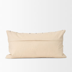 Jaela Beige/Black 14x26 Striped Lumbar Pillow Cover with Filler - Ornate Home