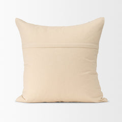 Jaela Beige/Black 22x22 Striped Checkered Square Throw Pillow Cover