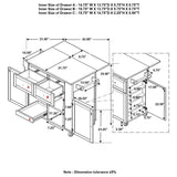 Jalen Natural Brown & White 3 Door Kitchen Cart w/ Casters - Ornate Home