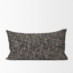 Jalia Cream/Black 14x26 Cotton Decorative Lumbar Pillow Cover with Down Filler (Set of 2) - Ornate Home