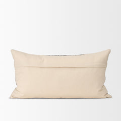 Jalia Cream/Black 14x26 Cotton Decorative Lumbar Pillow Cover with Down Filler (Set of 2) - Ornate Home