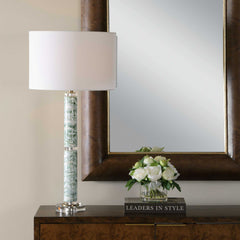 Jameis Green/White Marbled Table Lamp - Ornate Home
