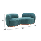 Jamela Teal Sofa - Ornate Home