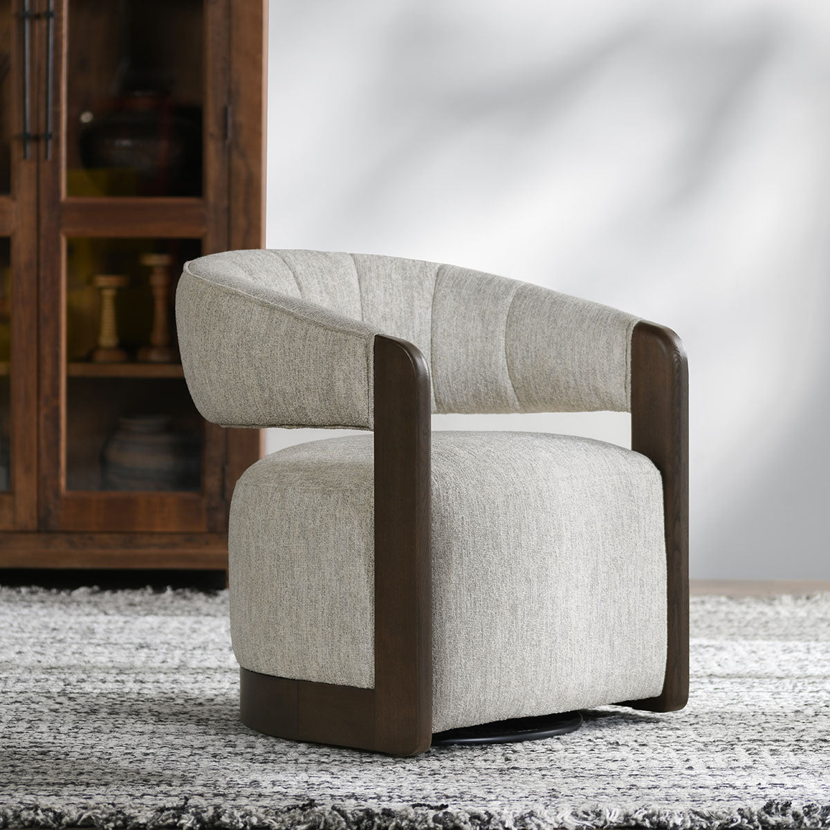 James Glacier Gray Swivel Accent Chair - Ornate Home