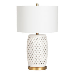 Jameson White Table Lamp With Nightlight - Ornate Home