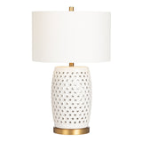 Jameson White Table Lamp With Nightlight - Ornate Home