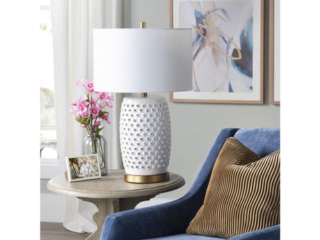 Jameson White Table Lamp With Nightlight - Ornate Home