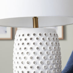 Jameson White Table Lamp With Nightlight - Ornate Home