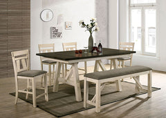 Jamestown Ivory/Gray Counter Height Bench - Ornate Home