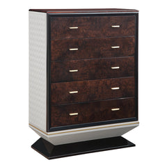 Jamonica Glossy Wood Grain Top/Gold Chest - Ornate Home