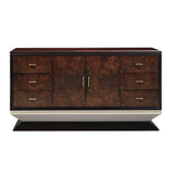 Jamonica Glossy Wood Grain Top/Gold Dresser - Ornate Home
