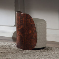 Jamonica Gray/Glossy Wood Grain Top Vanity Chair - Ornate Home