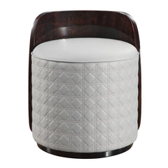 Jamonica Gray/Glossy Wood Grain Top Vanity Chair - Ornate Home