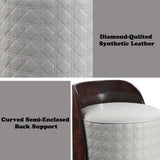 Jamonica Gray/Glossy Wood Grain Top Vanity Chair - Ornate Home