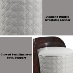 Jamonica Gray/Glossy Wood Grain Top Vanity Chair - Ornate Home