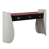 Jamonica Gray/Glossy Wood Grain Top Vanity Desk - Ornate Home
