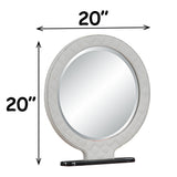 Jamonica Gray/Glossy Wood Grain Top Vanity Mirror - Ornate Home