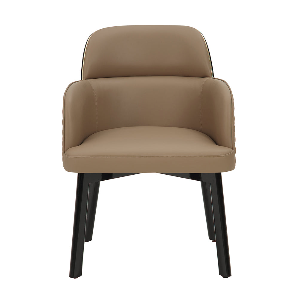 Jamonica Latte Leatherette/Black Arm Chair - Ornate Home