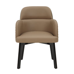 Jamonica Latte Leatherette/Black Arm Chair - Ornate Home