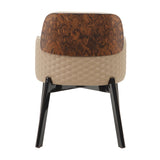 Jamonica Latte Leatherette/Black Arm Chair - Ornate Home