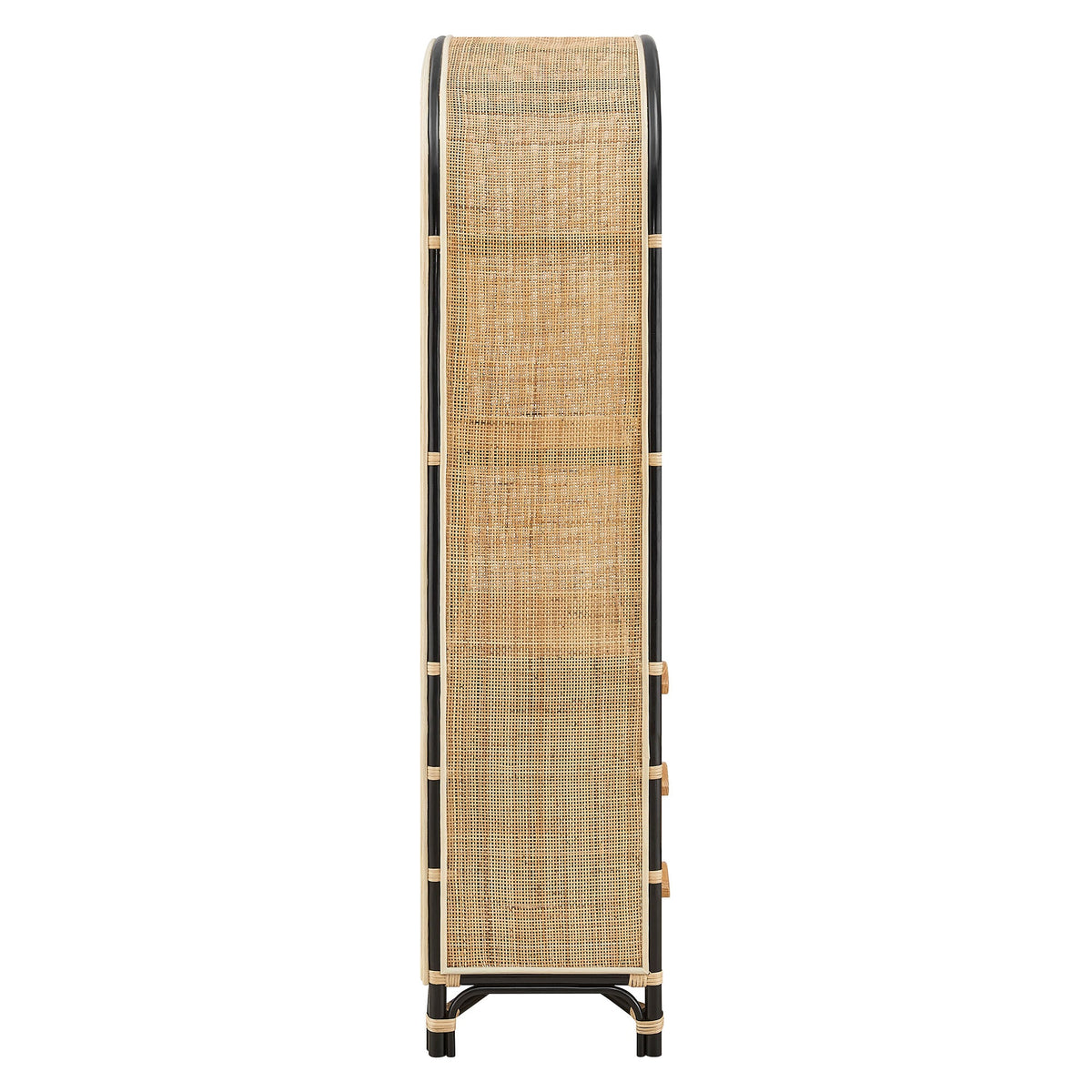 Jane 71 Inch Tall Arched Natural Rattan Bookshelf - Ornate Home