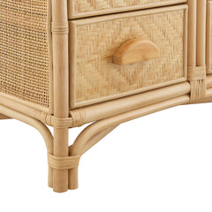 Jane 71 Inch Tall Arched Natural Rattan Bookshelf - Ornate Home