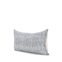 Janelle Cream/Indigo 14x26 Linen Lumbar Pillow Cover - Ornate Home