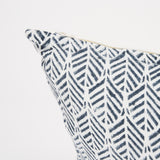 Janelle Cream/Indigo 14x26 Linen Lumbar Pillow Cover - Ornate Home