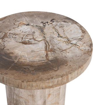 Janelle Sepia Vein Round Accent Table - Ornate Home
