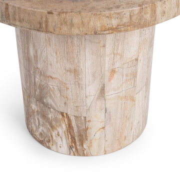 Janelle Sepia Vein Round Accent Table - Ornate Home